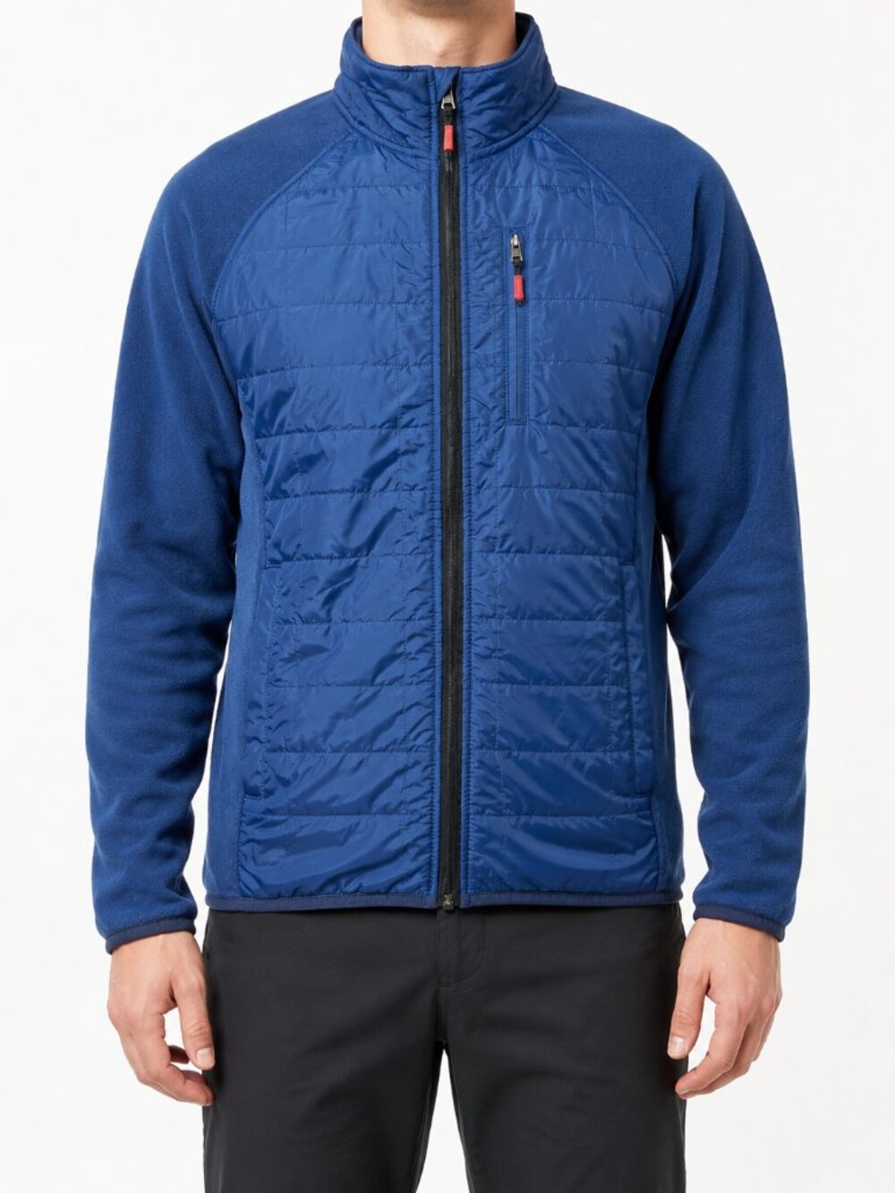 Orvis Men’s M Blue Quilted Fleece Hybrid Jacket